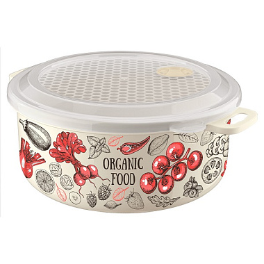 Емкость Бытпласт для холодильника и СВЧ с декором бежевый 2 л 433106307