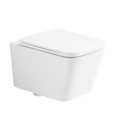 Унитаз подвесной Eva Gold безободковый с круговым смывом сиденье ДП тонкое крепления EG132T