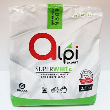 Стиральный порошок Grass Alpi Expert для белого белья 2,5 кг 125399