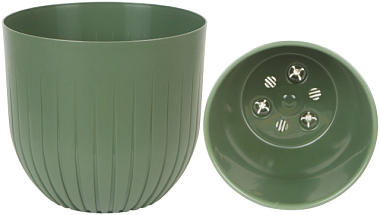 Горшок Live-in-green Альфа пластиковый с вкладкой нефритовый 22 см 6 л А22-32