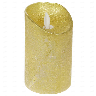 Светильник Lucia Свеча 005-12 золотая восковая св/диод. свеча 7.5*H12.5см имитир. пламя на 3xAAA