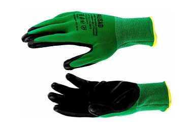 Перчатки Palisad полиэфирные с черным нитрильным покрытием размер L 15 класс вязки 67865