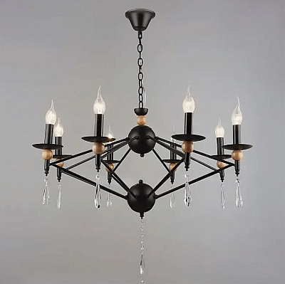 Люстра Росток NH5258/6 BK черный 6*40W E14 d660 h530 QH22 988025108