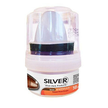 Крем-блеск Silver Сильвер для обуви, банка коричневый 1*48