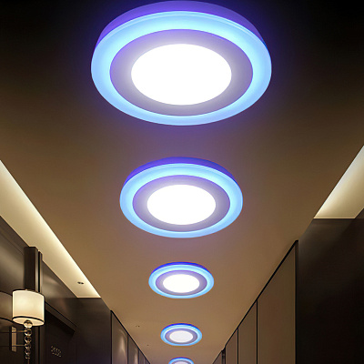 Панель светодиодная MaxLight LPR 16W 3RM 12+4 Вт 4000 К +синий 190/155 мм алюминий белый
