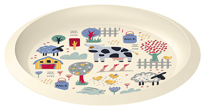 Тарелка Idiland детская с декором светло-бежевый D215 мм 221151825/01