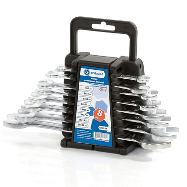 Набор ключей Кобальт рожковых 8 шт держатель 020201-08