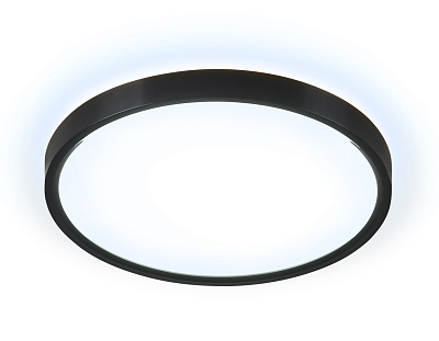 Светильник светодиодный Ambrella Orbital FZ3050 BK черный IP44 24W+10W 6400+6400К D290*40