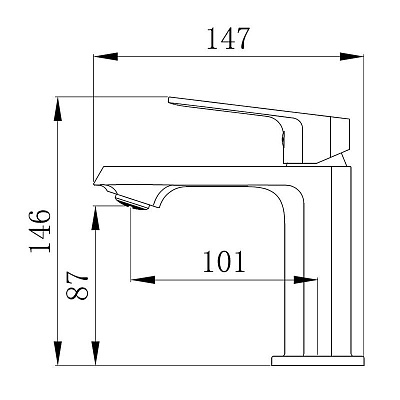 Смеситель Voda Surf Black для раковины без дон/кл черный SF26MB***