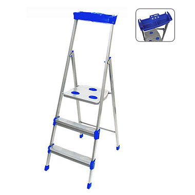 Стремянка Ника 3 ступени широкие металлические СМ3