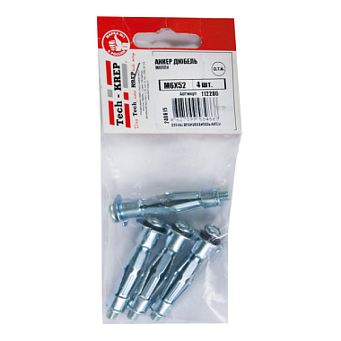 Анкер Tech-Krep дюбель Молли М6*52 4 шт - пакет 112286