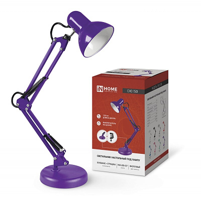 Светильник настольный In home СНО-15Ф фиолетовый коробка 60W E27 5871