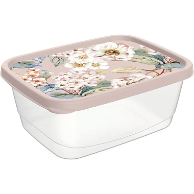 Контейнер Idiland для продуктов прямоугольный с декором бежевый 0,5 л 221160527/06