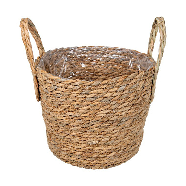 Кашпо плетеное Natural House Кения цилиндр с ручками натуральный Lishan-10 M