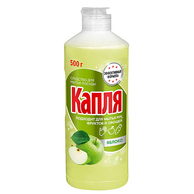 Средство для мытья посуды Капля VOX яблоко 500 мл