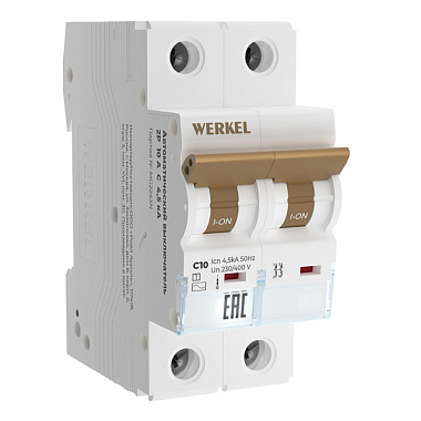 Выключатель Werkel автоматический 2P 10 A C 4,5 kА W902P104