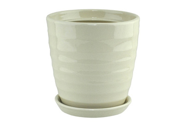 Горшок керамический Кольца бежевый d 19 см 209 (ас) 523436