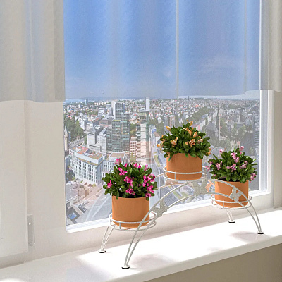 Подставка для цветов ЗМИ Арка 3 белый ПДЦ 413Б