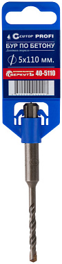Бур по бетону Cutop Profi двойная резьба, SDS-Plus, 5*110 мм