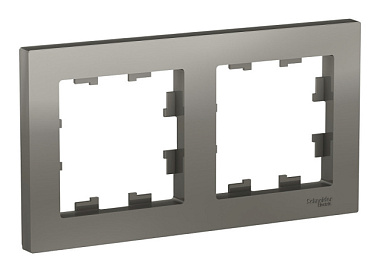 Рамка Systeme Electric Atlasdesign двухпостовая универсальная сталь ATN000902