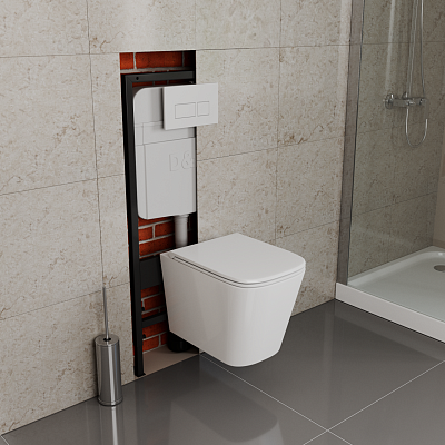 Инсталляция D&K универсал рамная скрытого монтажа для подвесного унитаза 550*100*1190 мм DI8055119