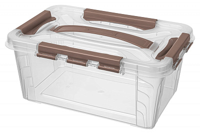 Ящик Econova Grand Box универс с замками и ручкой 290*190*124 мм 4,2 л коричневый 433200114