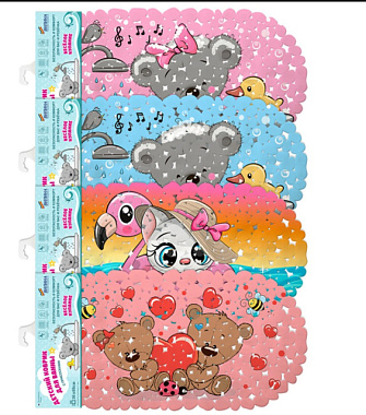 Коврик Вилина детский для ванны Веселое купание с присосками микс 36*69 см 7071-mix