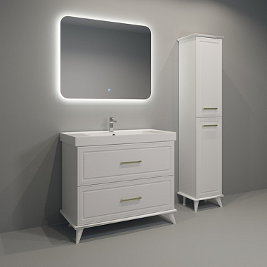 Тумба Eva Gold Michael 100 белый к умывальнику Грэмми 1000