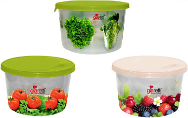 Емкость для продуктов Plastic Centre Браво круглая с декором Базовый 0,75 л ПЦ1067 микс то