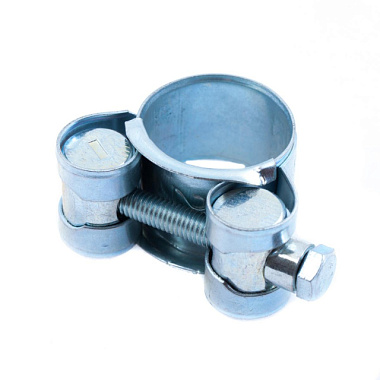 Хомут Стройбат шарнирный белый цинк 17-19мм 2 шт 350100