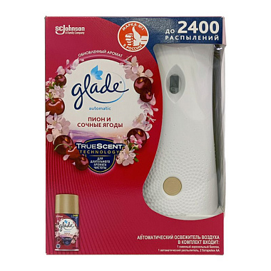 Освежитель воздуха Glade Пион и сочные ягоды автоматический основной блок узкий 269 мл