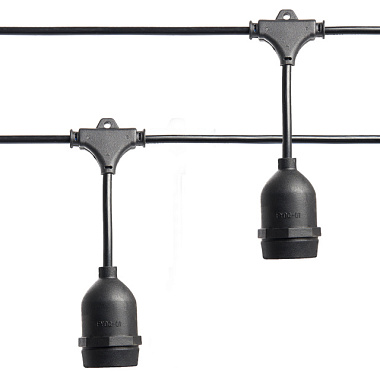 Гирлянда Feron Евро белт-лайт подвесы 10м+3м шнур 20патр. E27 шаг 50см черный IP65 CL50-13-1