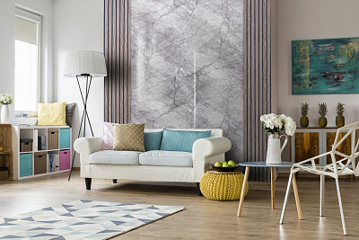 Панель МДФ влагостойкая Мрамор Бьянка светлая 2,44*1,22*3 мм