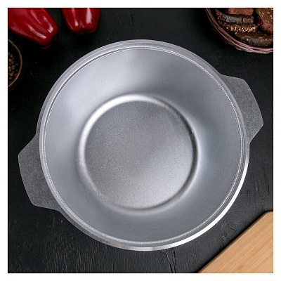 Кастрюля-жаровня Kukmara алюм литая стекл крышка 5,0л ж50