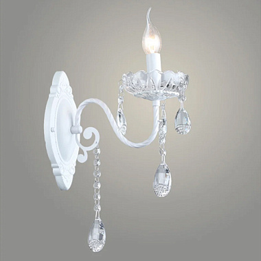 Бра Росток NH5505/1W WT белый/хрусталь 1*60W E14 h430 QH23 988372704