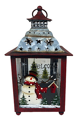 Украшение Holiday Classics Фонарь декоративный Рождество в лесу металл/стекло 13*13*24,5 см KH79630