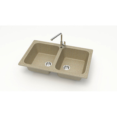 Мойка Aquadream каменная двухчашевая песочный матовая 780*500*195 20/Q5
