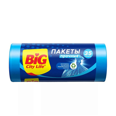 Пакеты для мусора BIG City Life HD синие 6,5 мкр. 35 л 30 шт 50*60 см