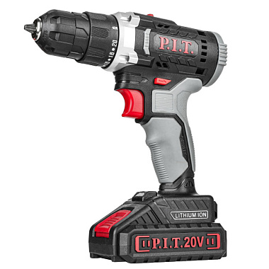 Дрель аккумуляторная P.I.T. Li-ion 20 В 2*1,5Ач 30 Нм 350-1350 об/мин 2 скорости кейс PSR18-D5