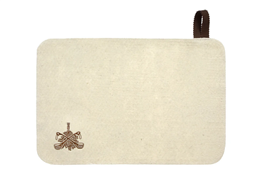 Коврик для сауны Банные штучки с вышитым логотипом войлок белый 49,5*33 см 41416