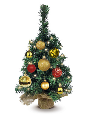 Елка Феникс-Презент с новогодними украшениями из ПВХ красно-золотой 25*25*70 см 94019