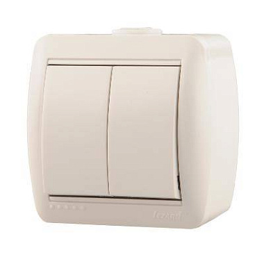 Выключатель Lezard ОП Ната 710-0200-101 2-кл белый 193146