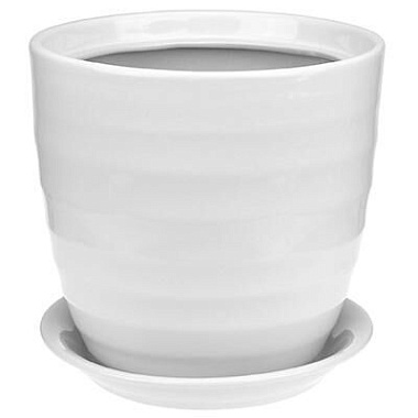 Горшок керамический Кольца белый d 17 см 523474