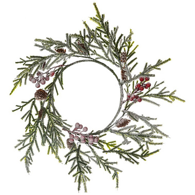 Венок Lefard еловый заснеженный D35 см 535-213**