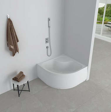 Поддон Eva Gold акриловый полукруглый с сифоном 80*80*40 см 