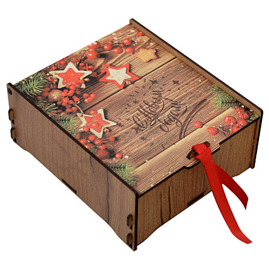 Шкатулка для чайных пакетиков и мелочей Мультидом С Новым Годом 18*15,5*7,5 см МТ2-148