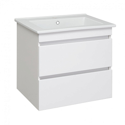 Тумба Runo Манхэттен 65 подвесная белая к умывальнику Оскар 65