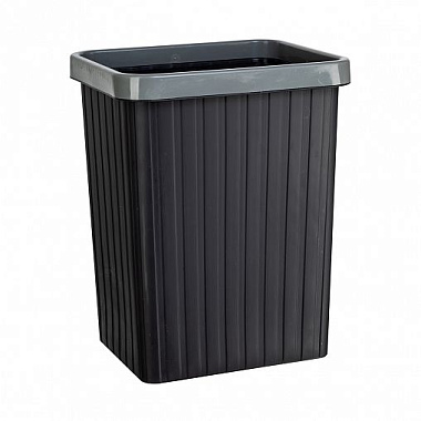 Бак Happi Dome для мусора прямоугольный полипропилен черный/серый 13 л HDB-035-16