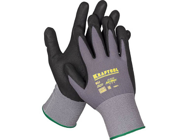 Перчатки Kraftool Expert нейлоновые 15 класс вспененное нитриловое покрытие XL
