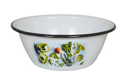 Миска Appetite Свежая зелень эмалированная 0,8 л 